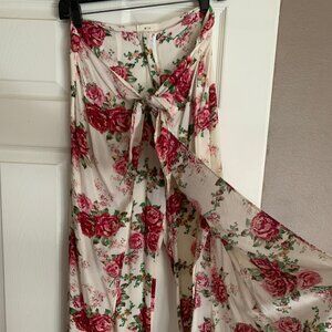 Vintage Shabby Chic Style Floral Pants